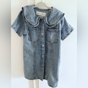 Zara Kids Blue Denim Top with Ruffle Detail